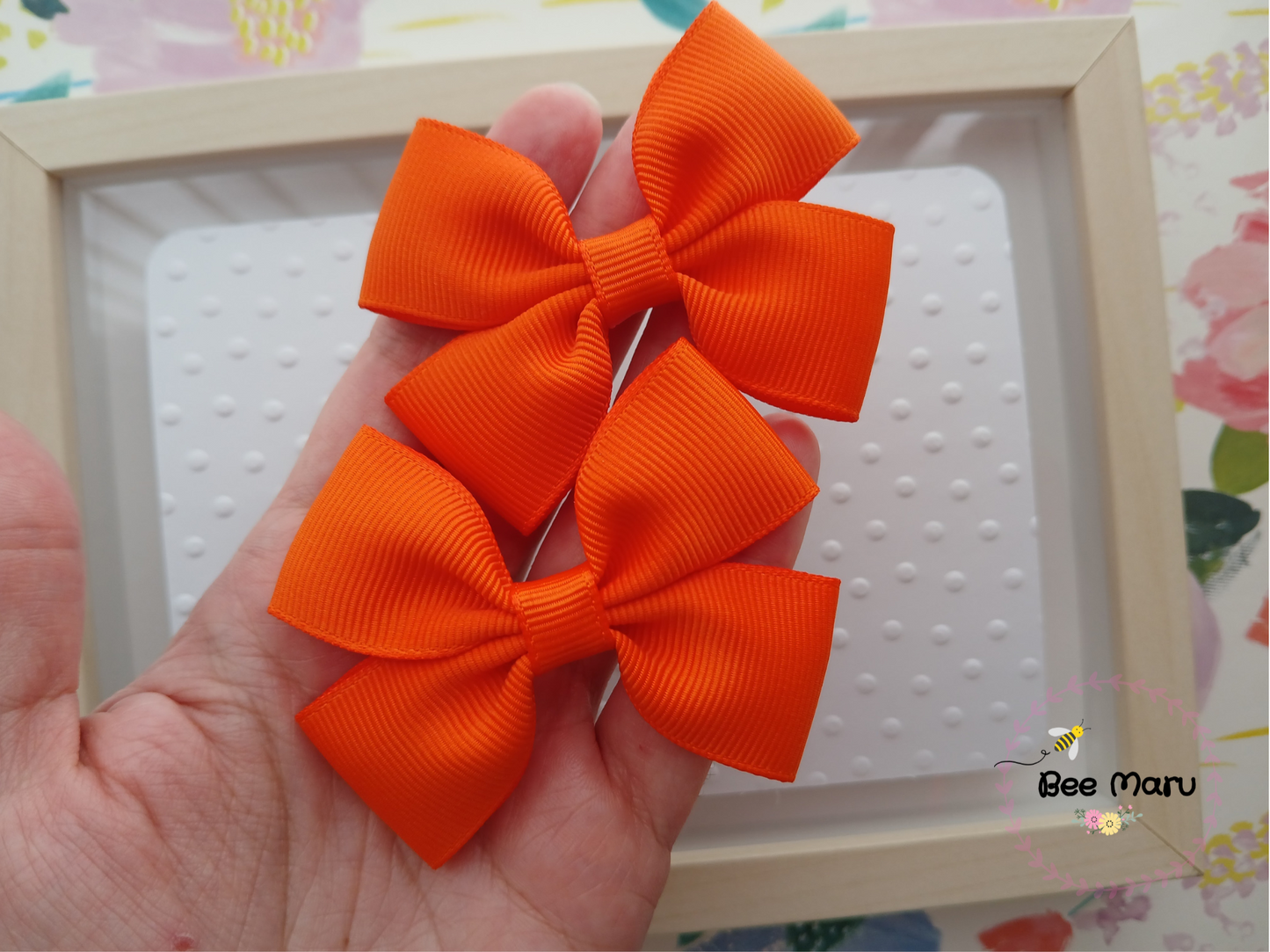 Orange Handmade Classic Style Hair Bows, Perfect for Halloween!