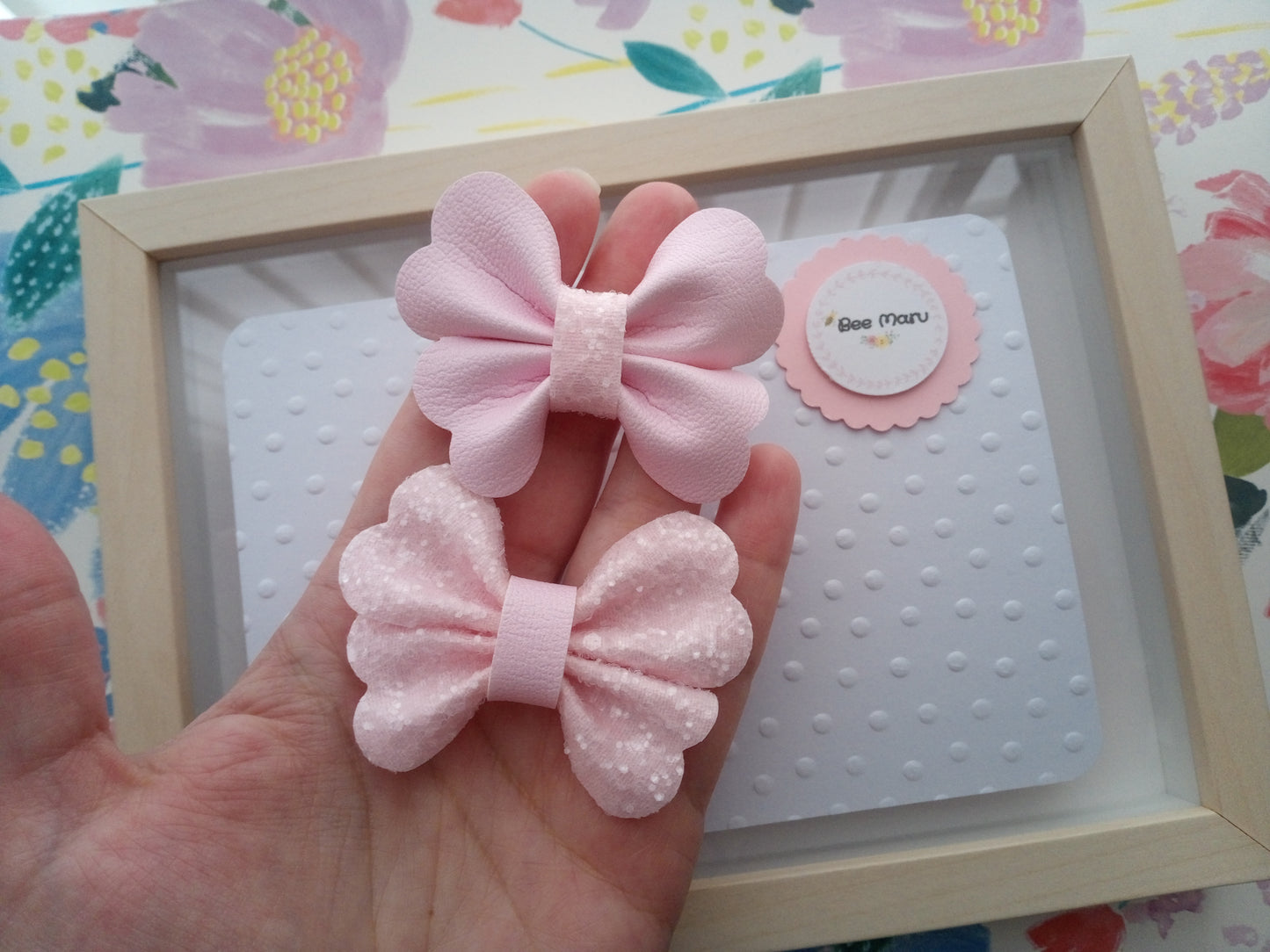 Pink hair accessory with cute butterfly design
