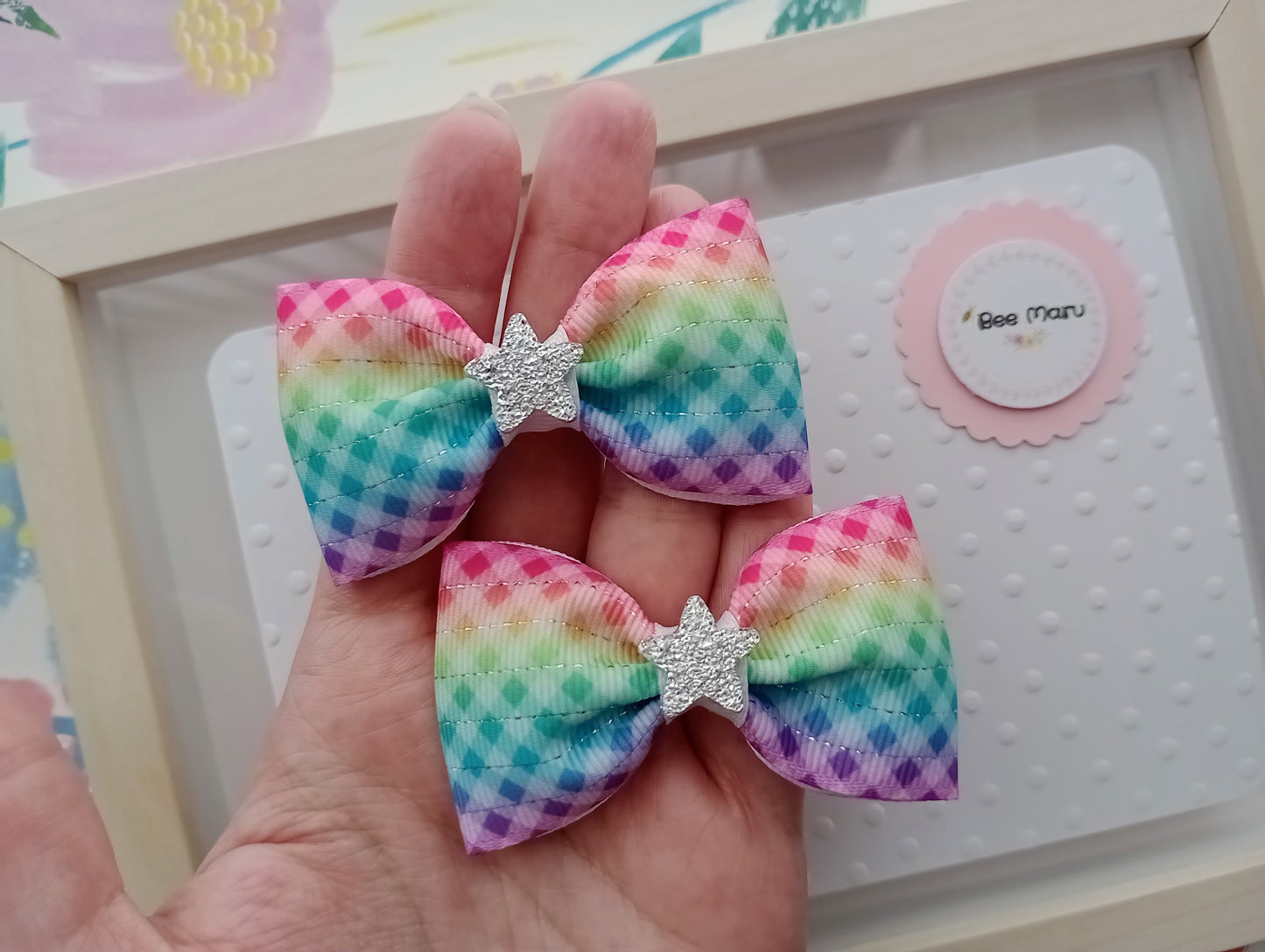 Colourful Rainbow Hair Bow Clip for Girls